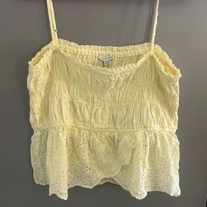 AMERICAN EAGLE YELLOW EYELET TANK TOP